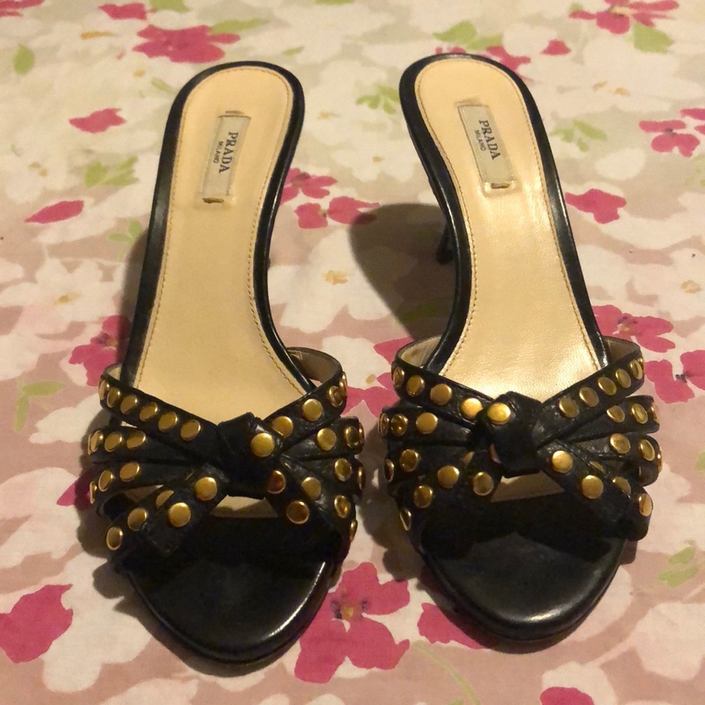 Prada studded slide